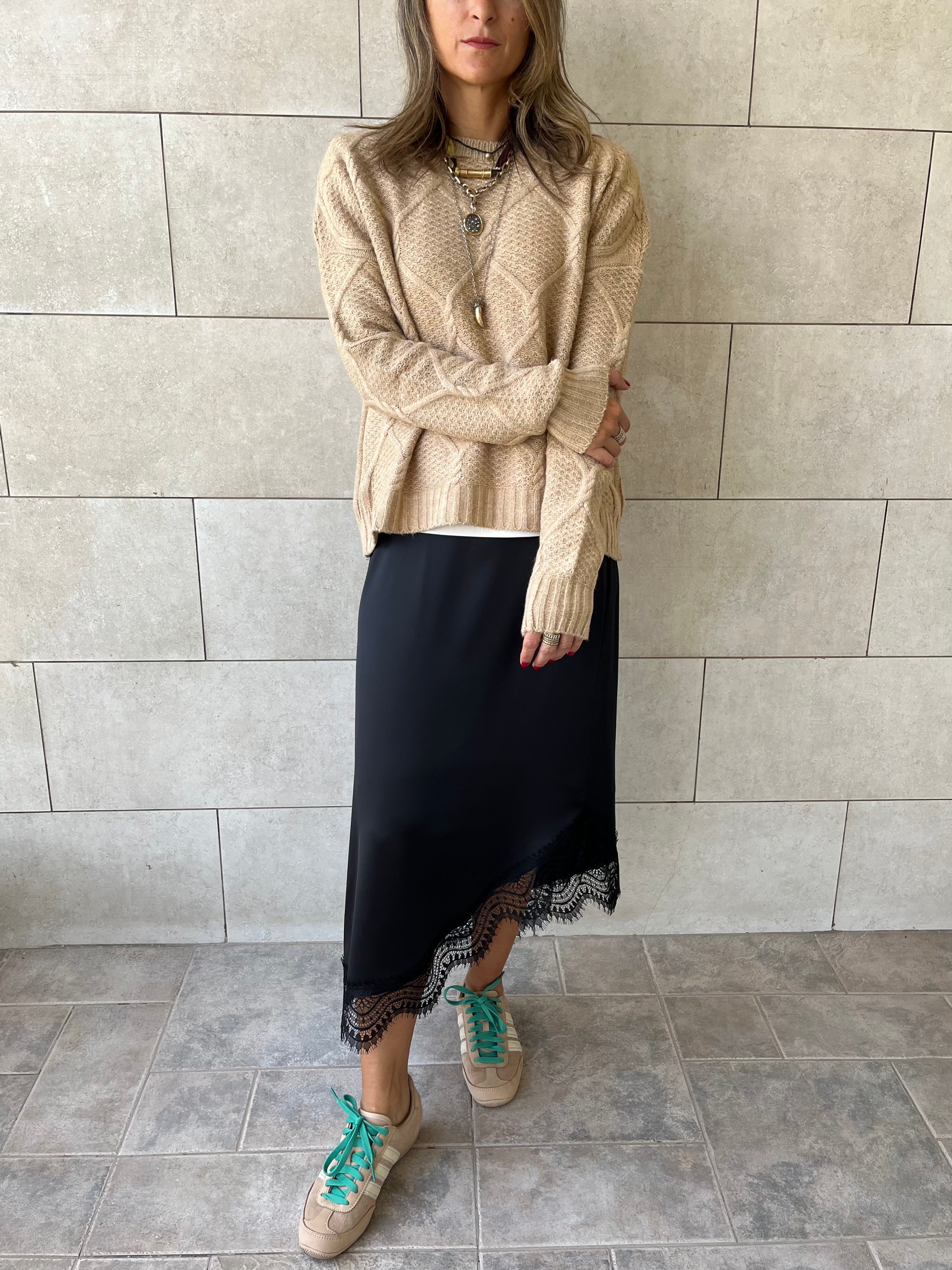 Beige Cable Cozy Pullover