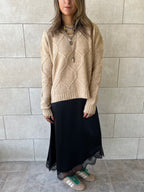 Beige Cable Cozy Pullover