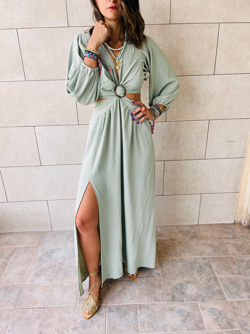 Mint Summer Skies Backless Dress