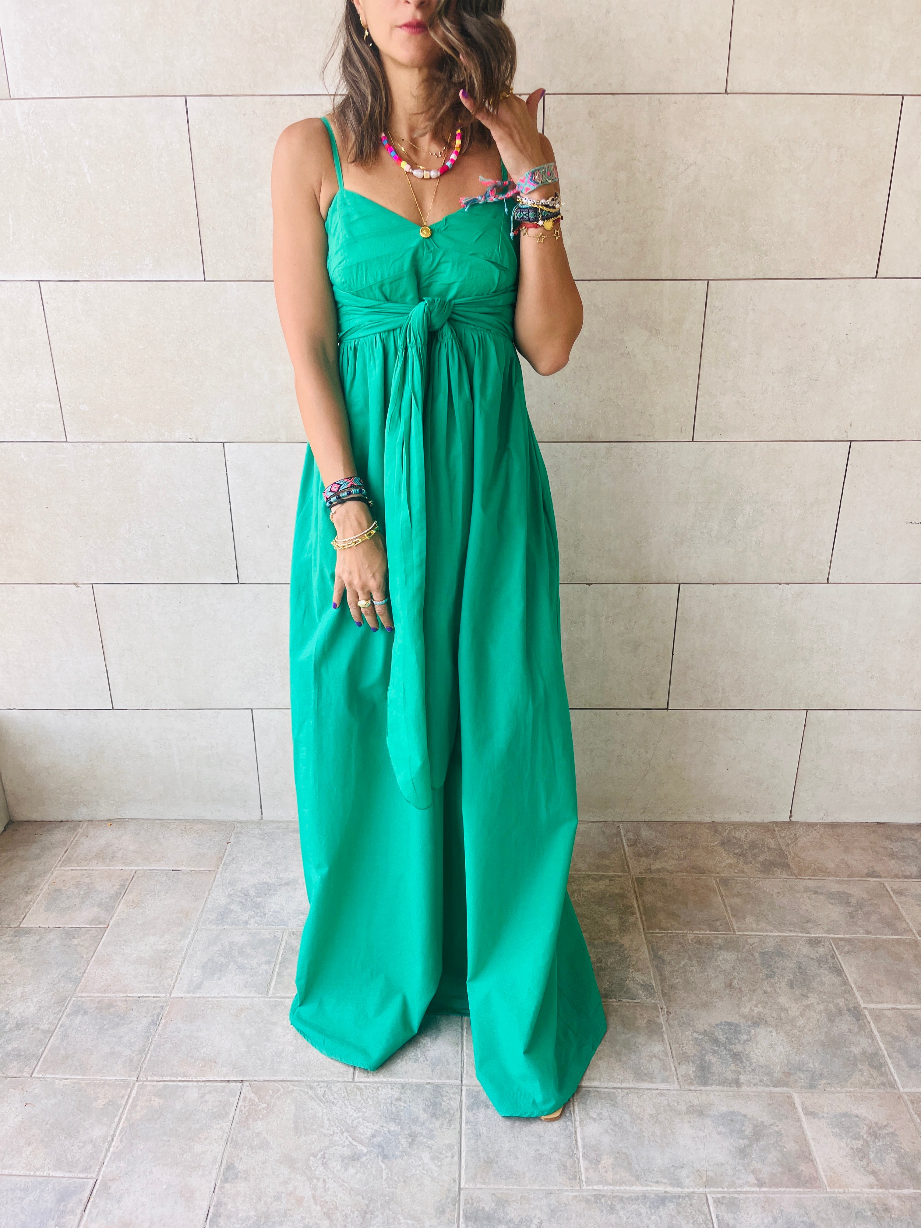 Green After Sun Poplin Dress