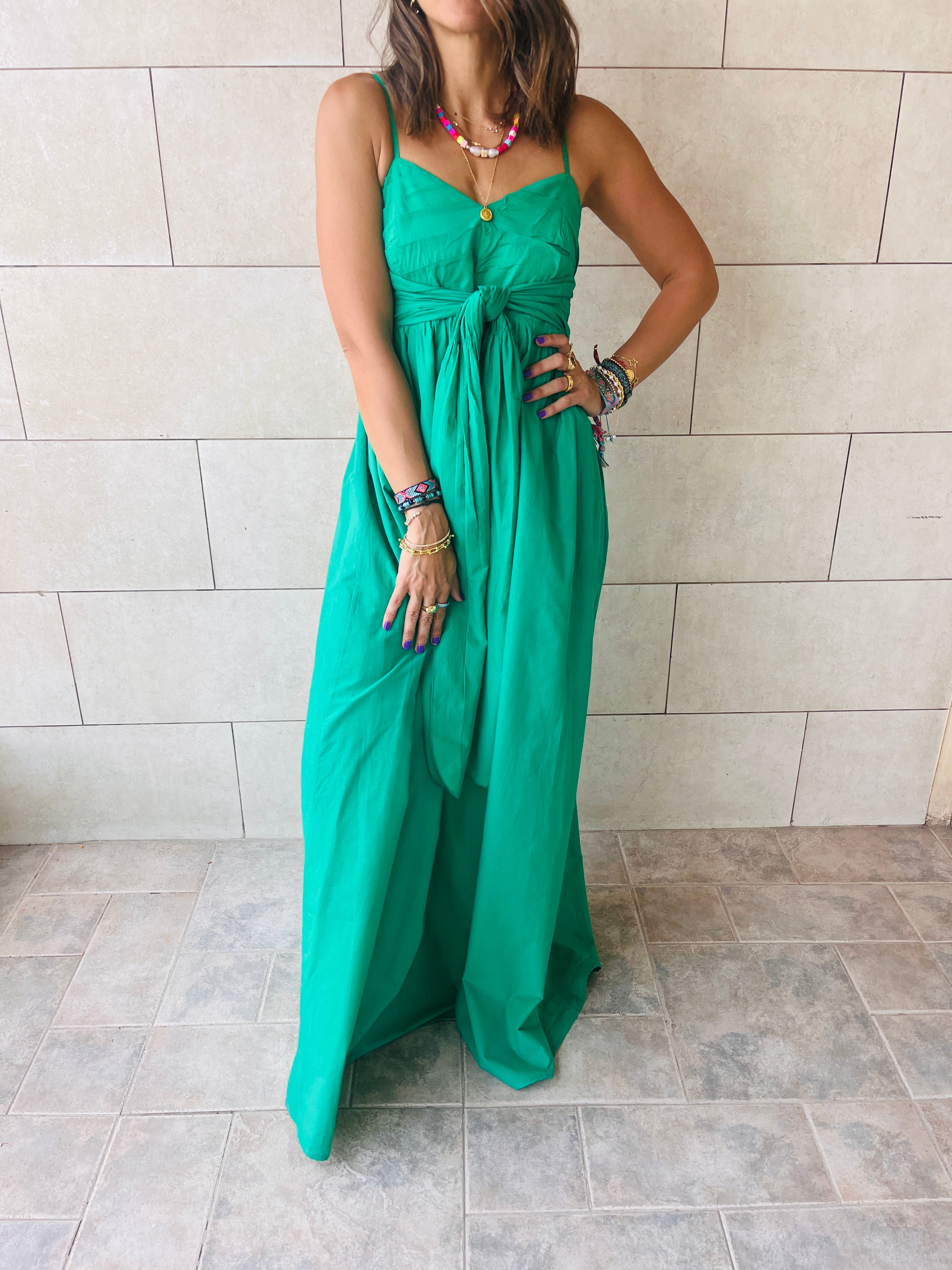 Green After Sun Poplin Dress