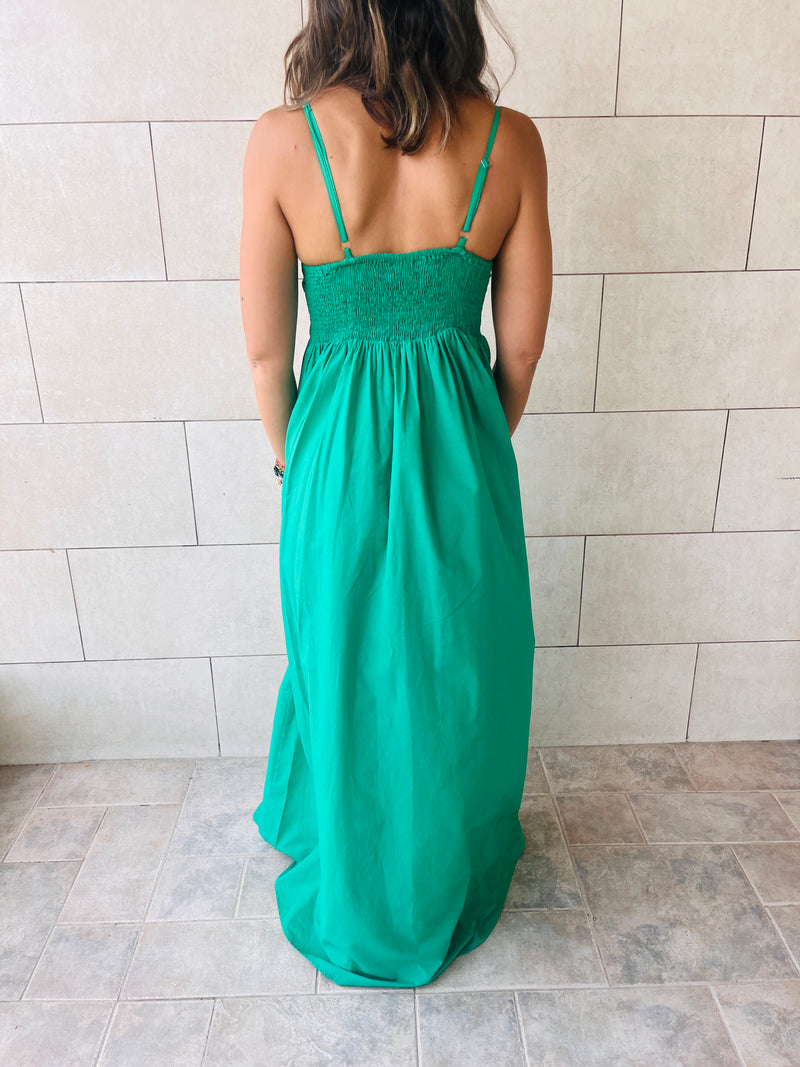 Green After Sun Poplin Dress