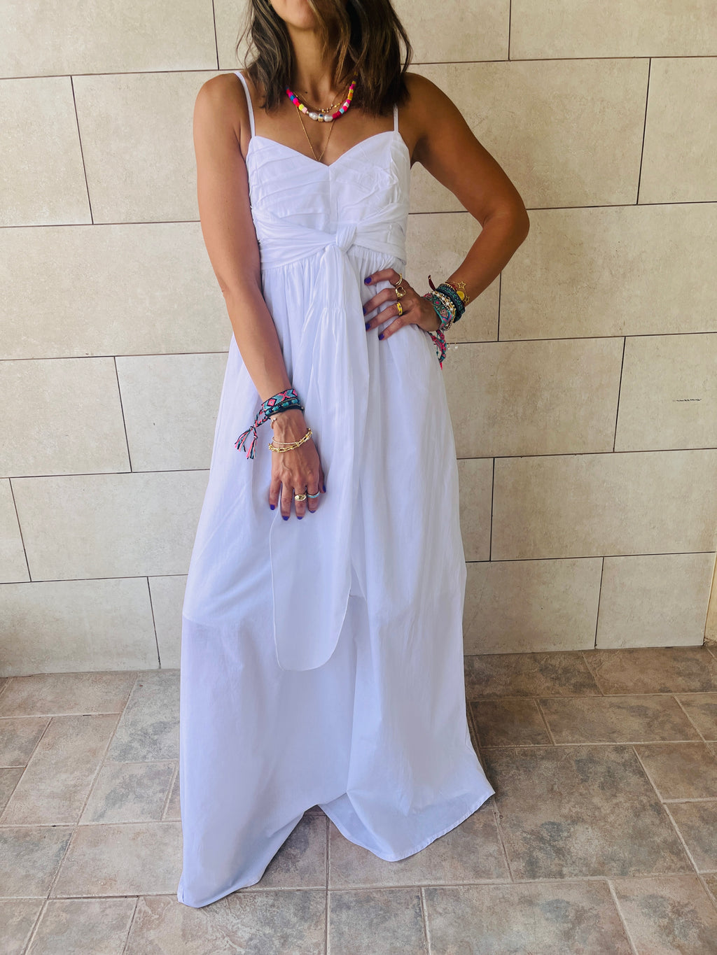 White After Sun Poplin Dress