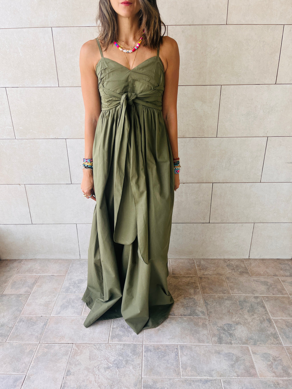 Olive After Sun Poplin Dress