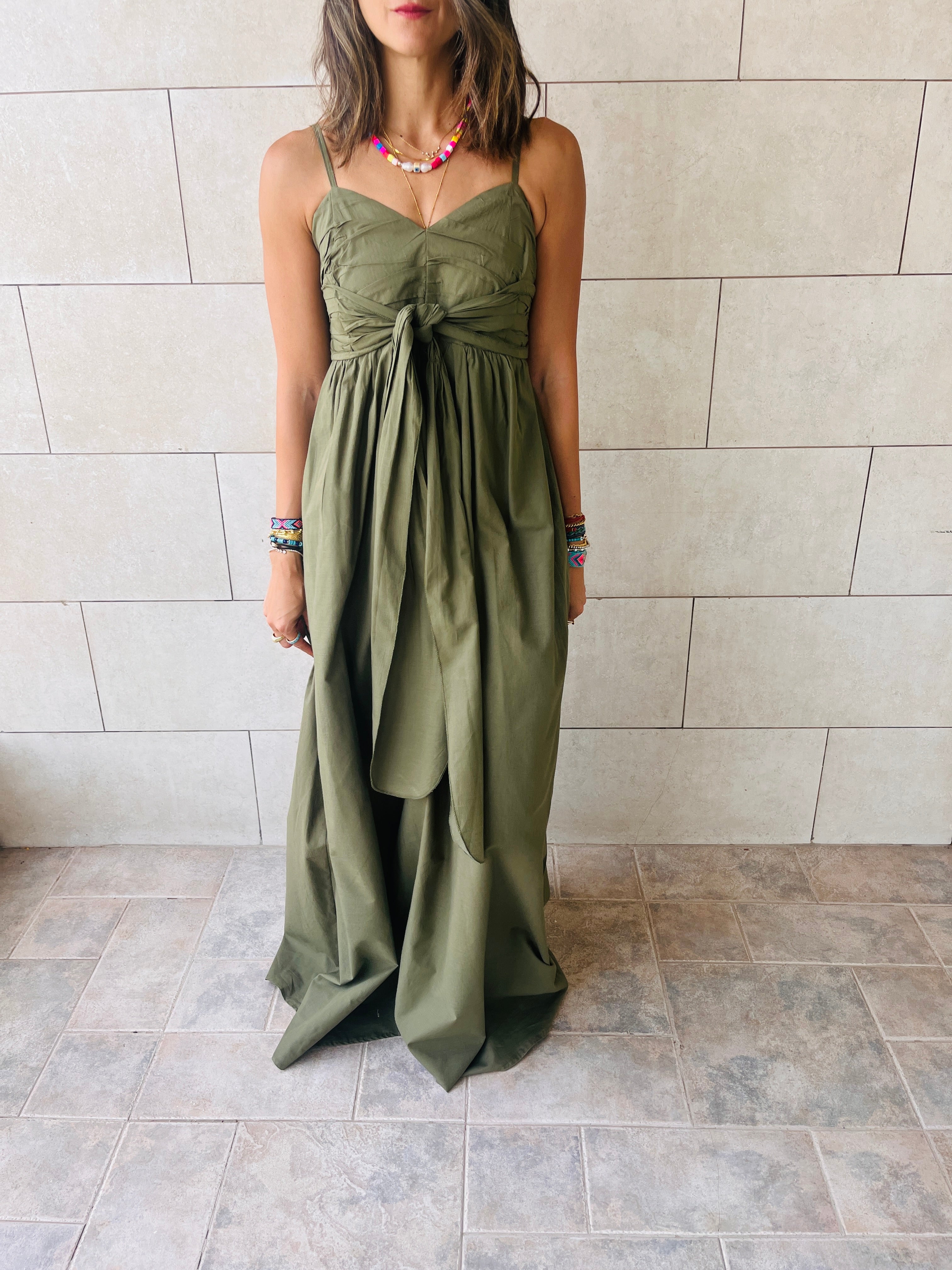 Olive After Sun Poplin Dress