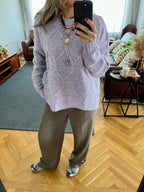 Lilac Cable Cozy Pullover