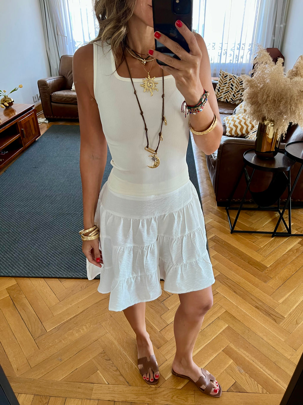 White Classic Mini Skirt