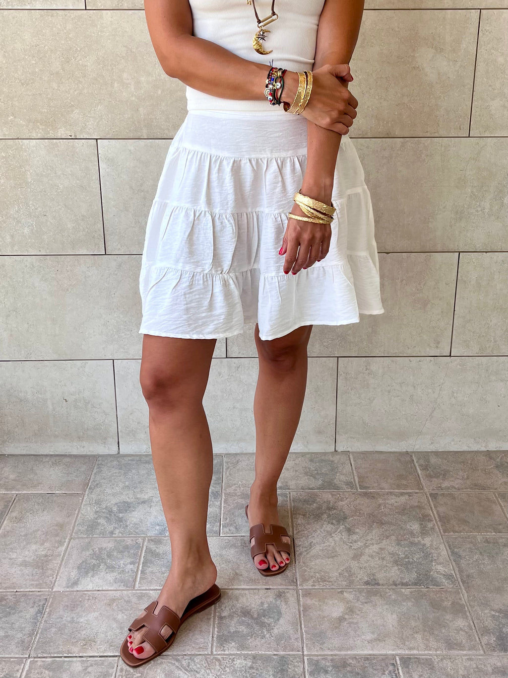 White Classic Mini Skirt