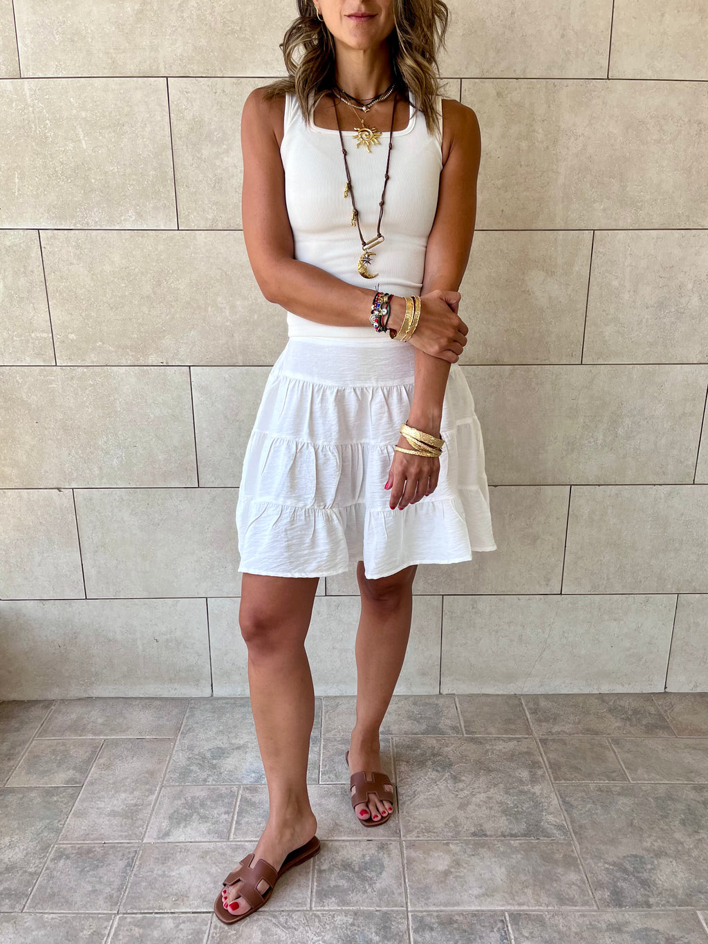 White Classic Mini Skirt