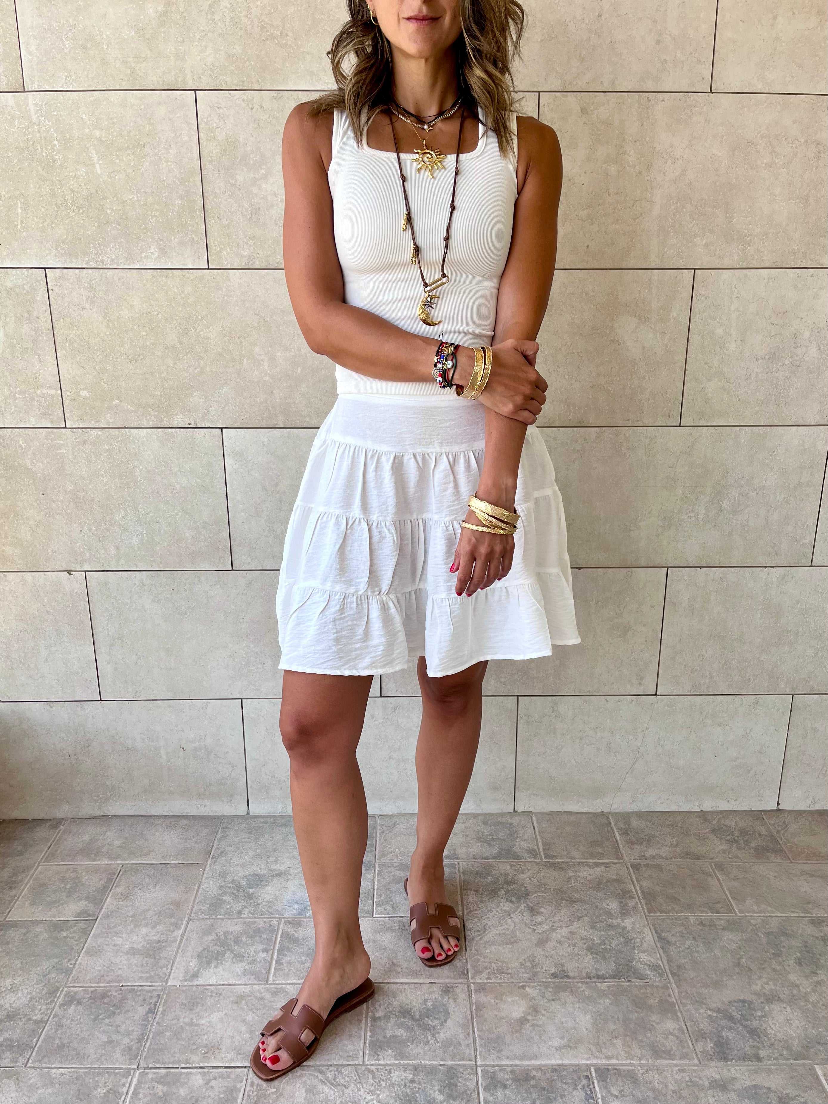 White Classic Mini Skirt