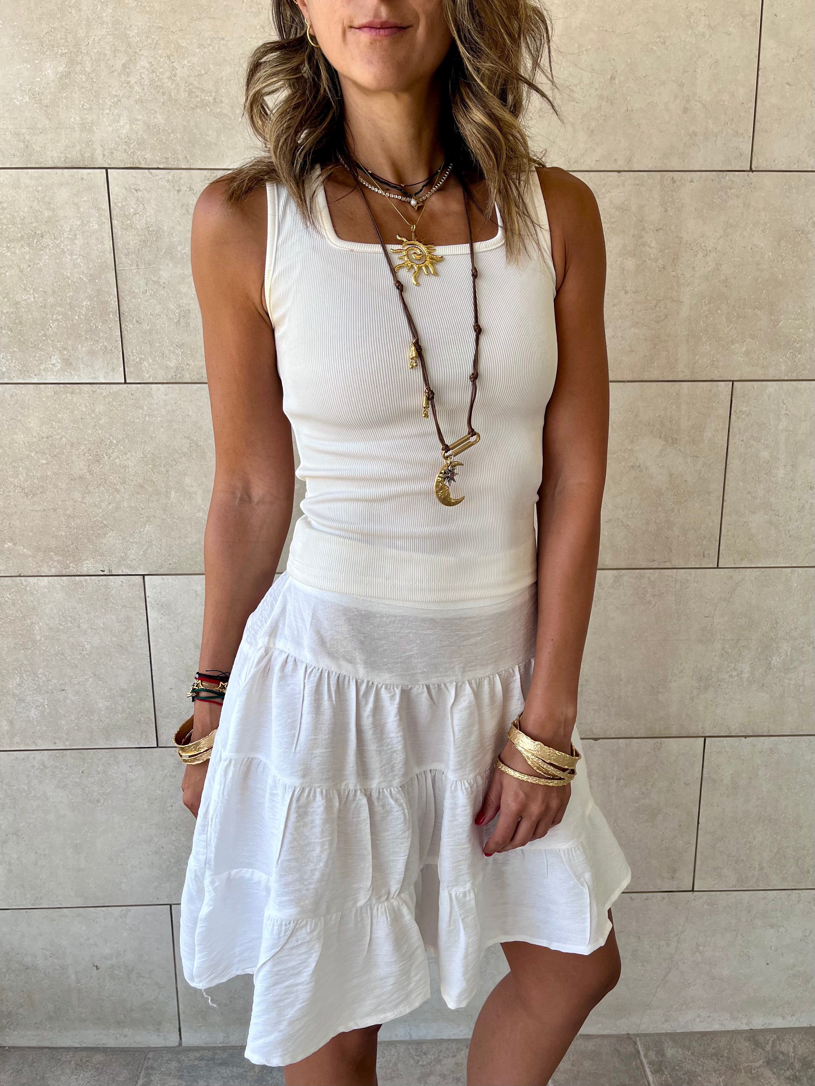 White Classic Mini Skirt