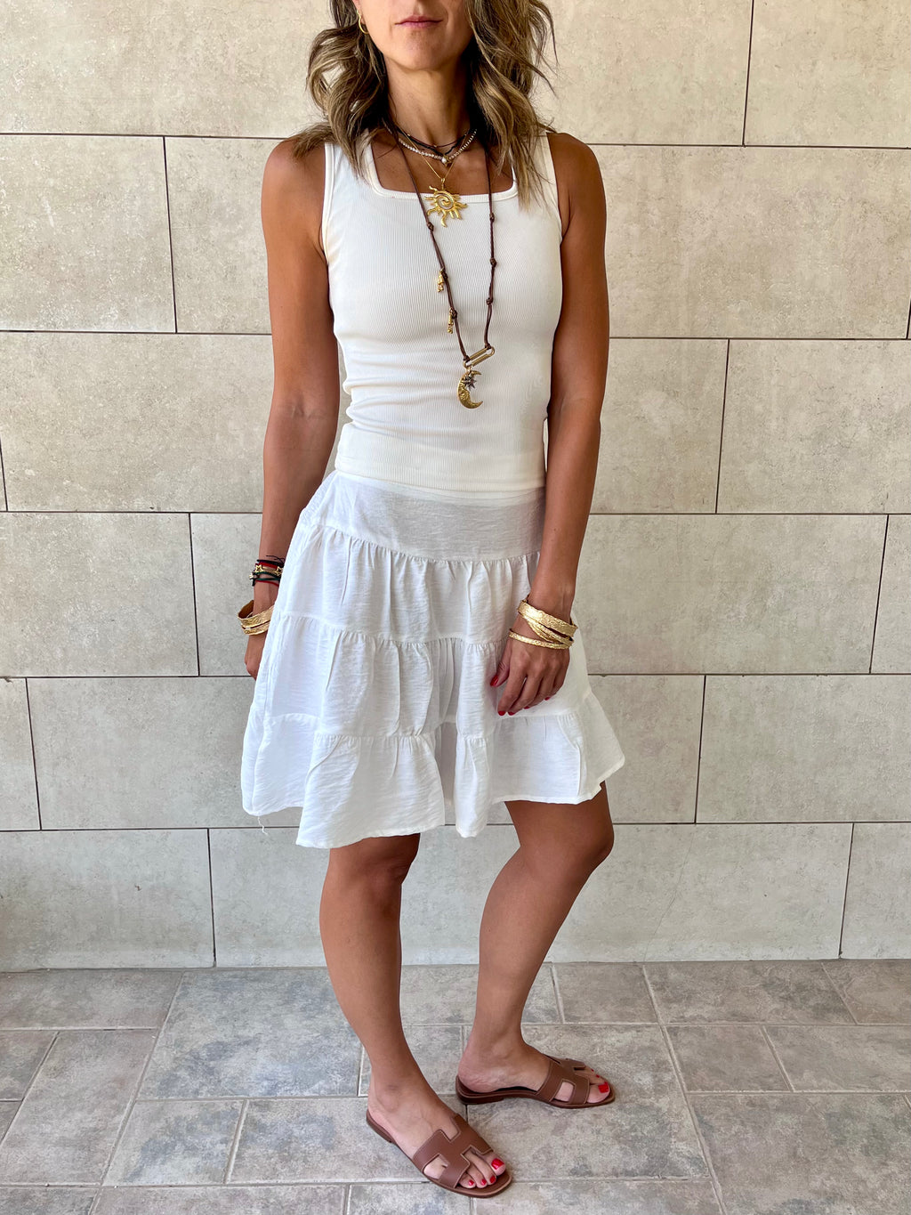 White Classic Mini Skirt