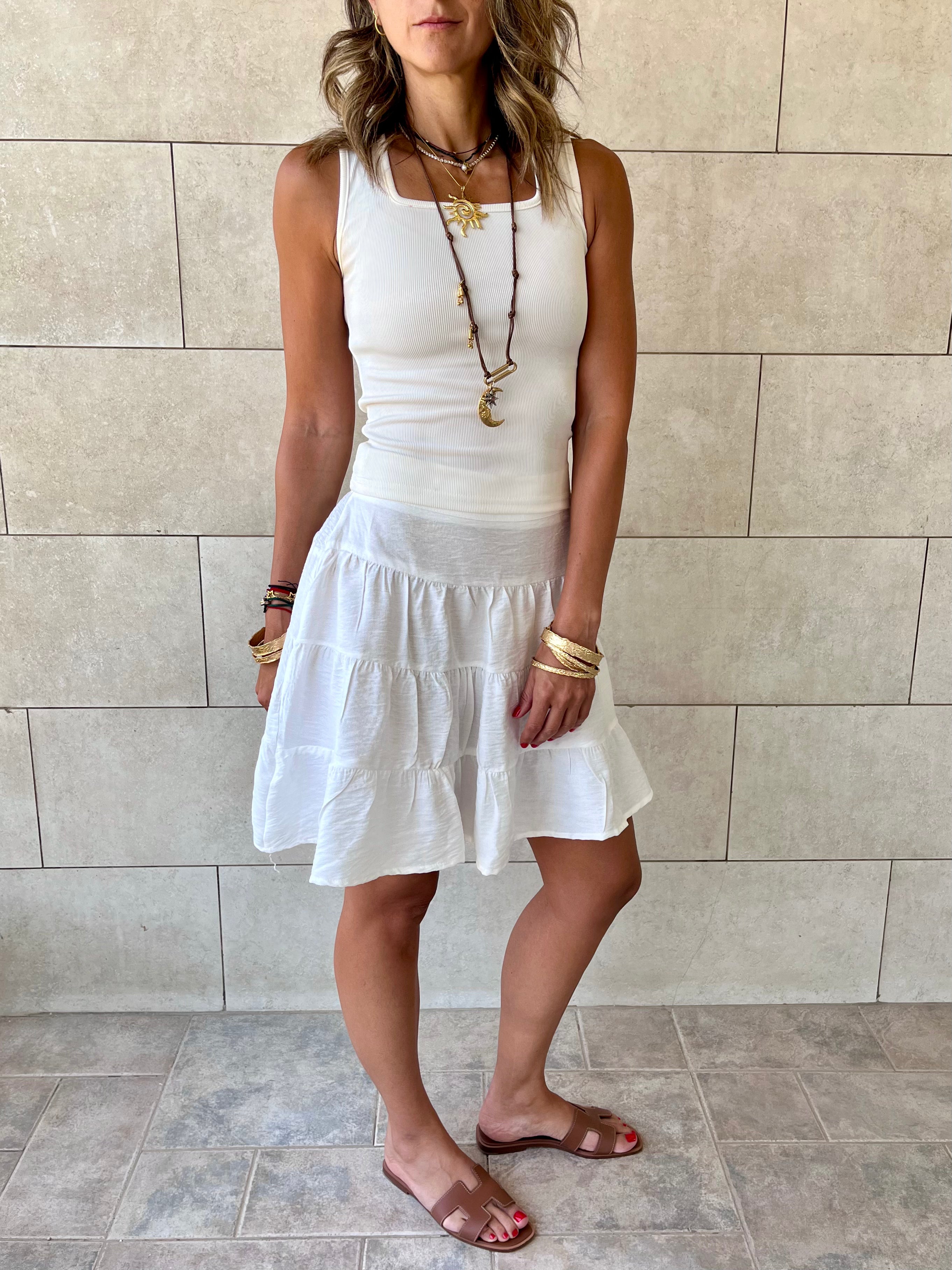 White Classic Mini Skirt