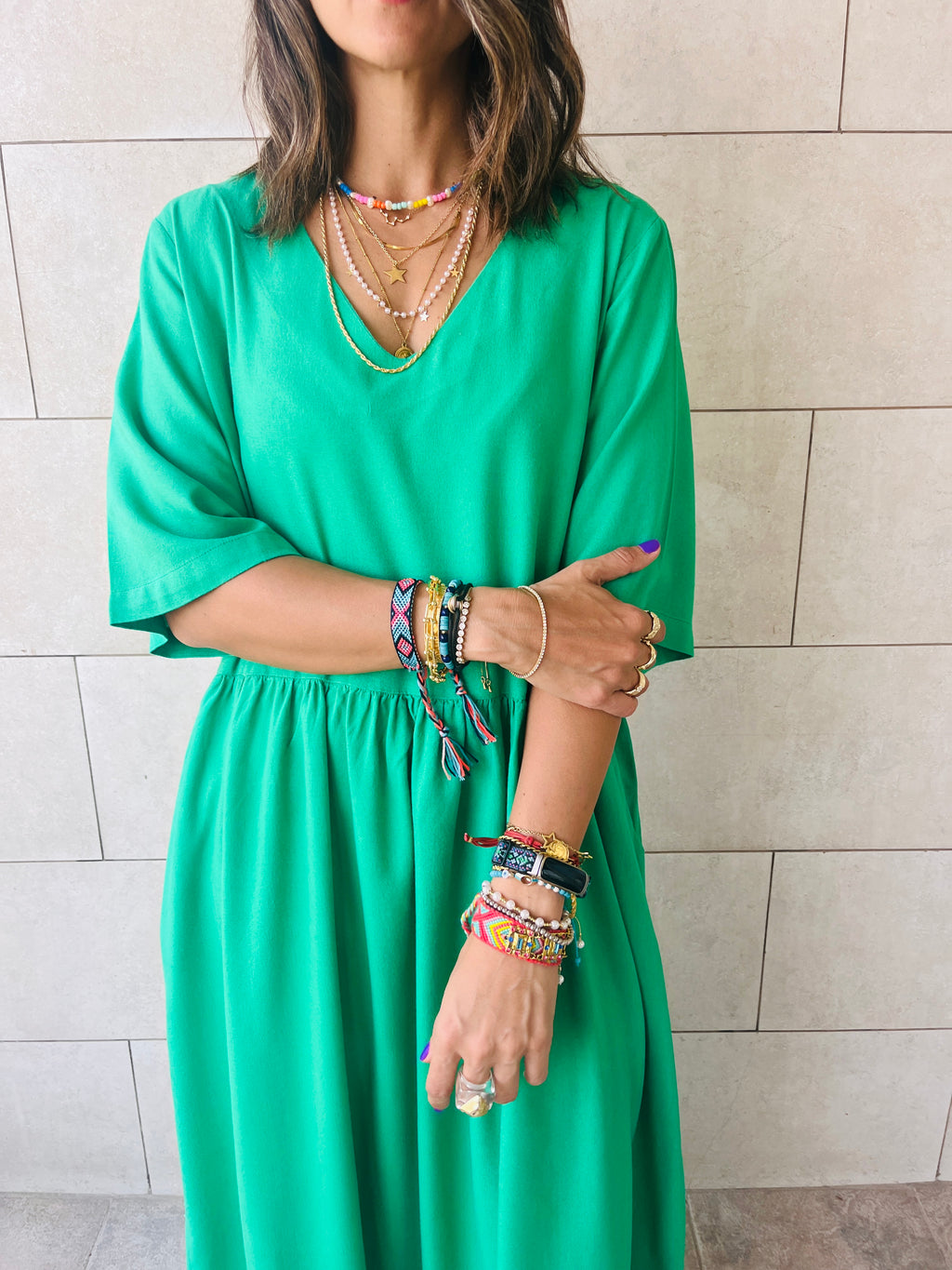 Green Easy and Breezy Linen Dress