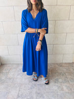 Blue Easy and Breezy Linen Dress