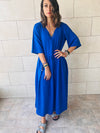 Blue Easy and Breezy Linen Dress