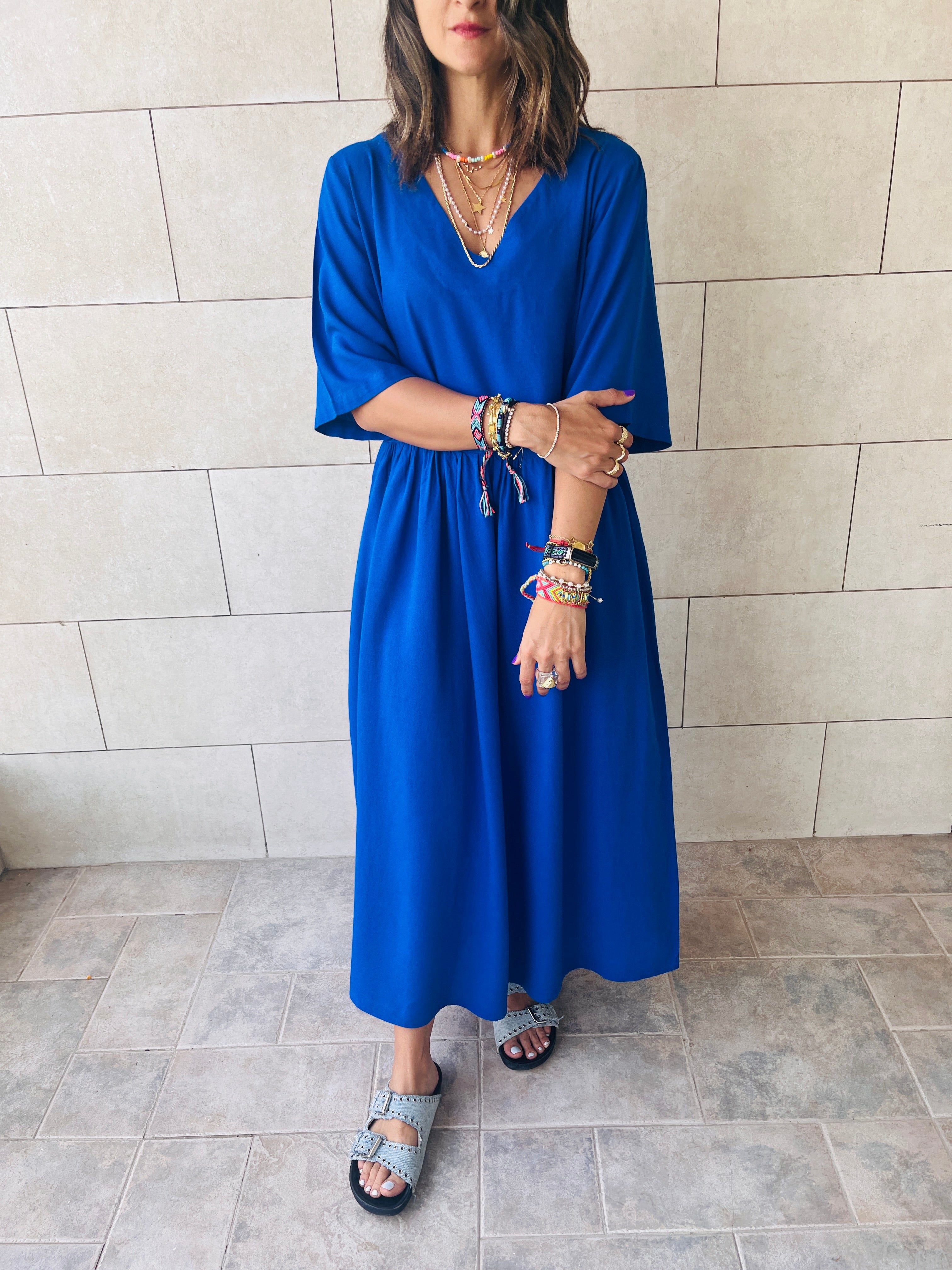 Blue Easy and Breezy Linen Dress