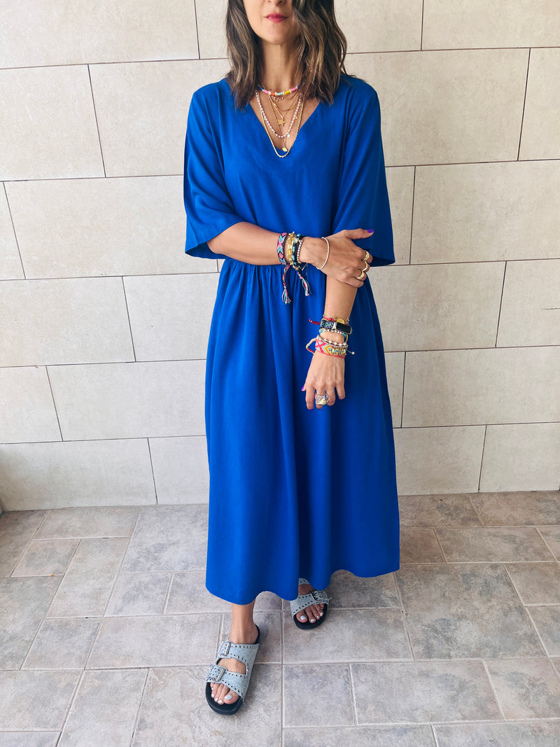 Blue Easy and Breezy Linen Dress