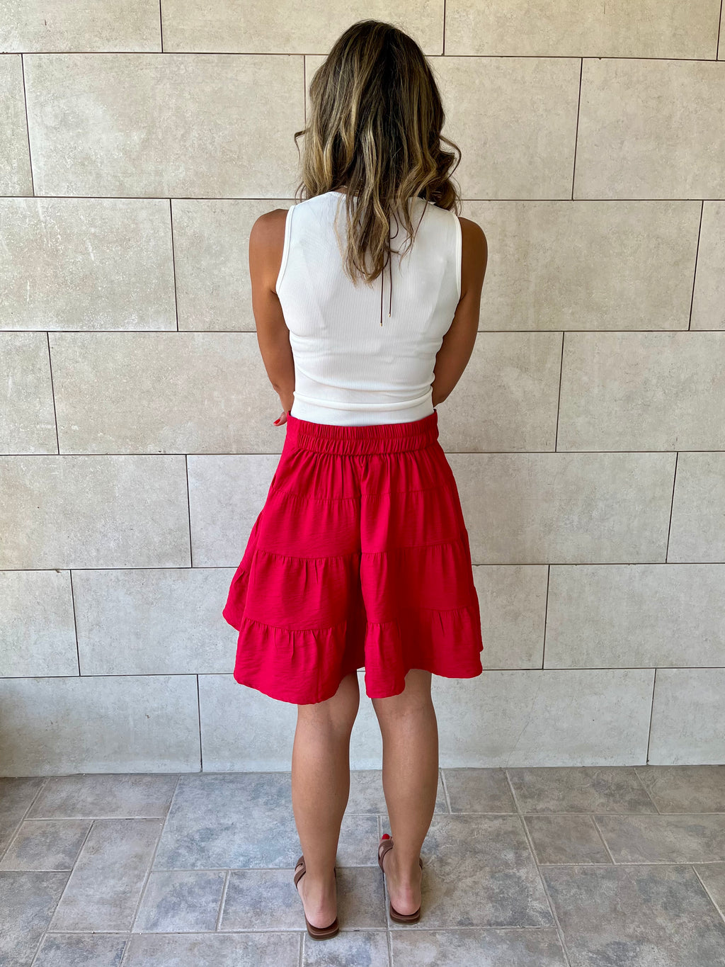Red Classic Mini Skirt