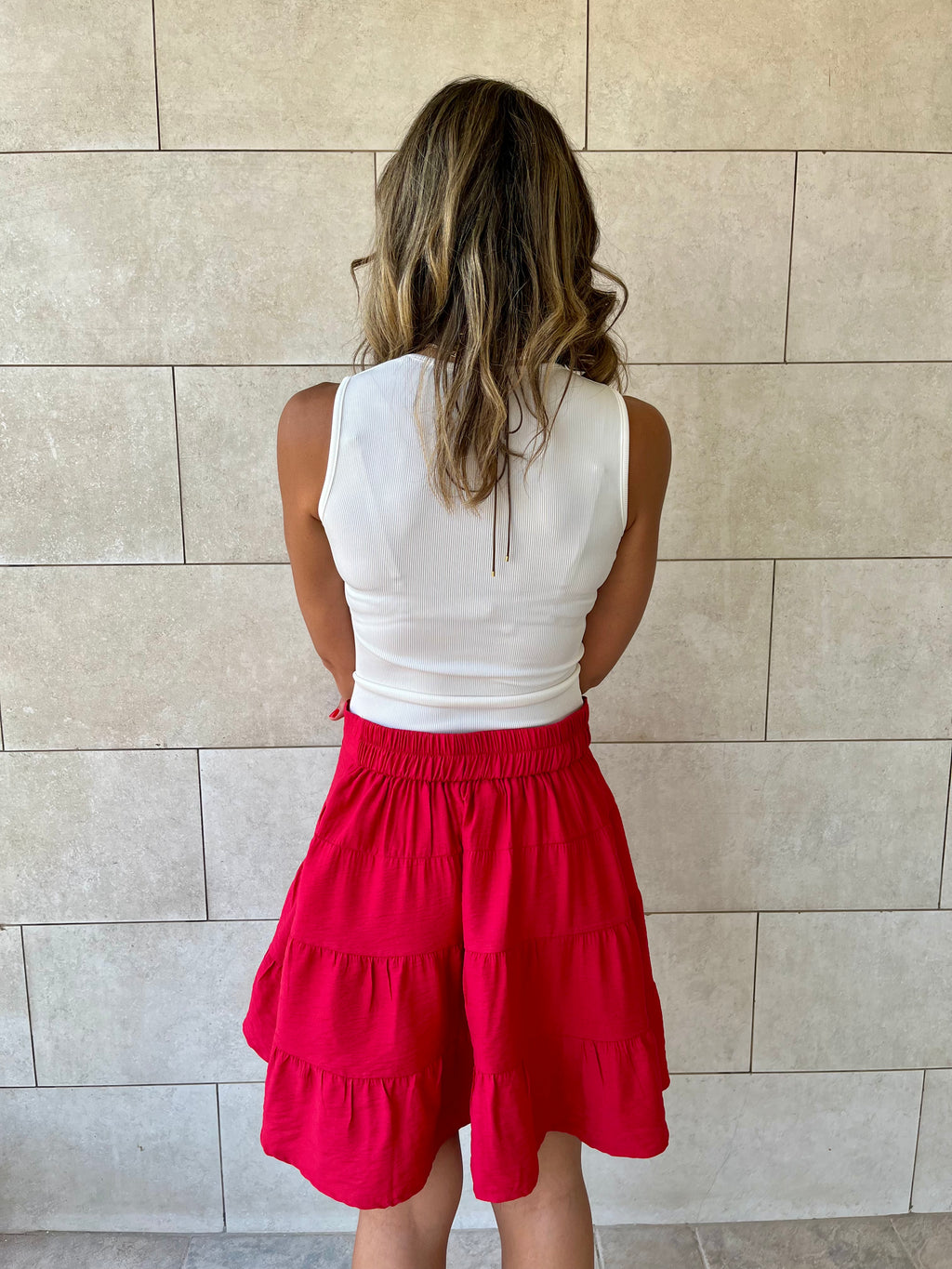 Red Classic Mini Skirt
