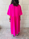 Fuchsia Flows As It Goes Linen Dress