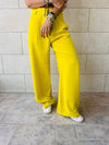 Mustard Solid Low Waist Pants