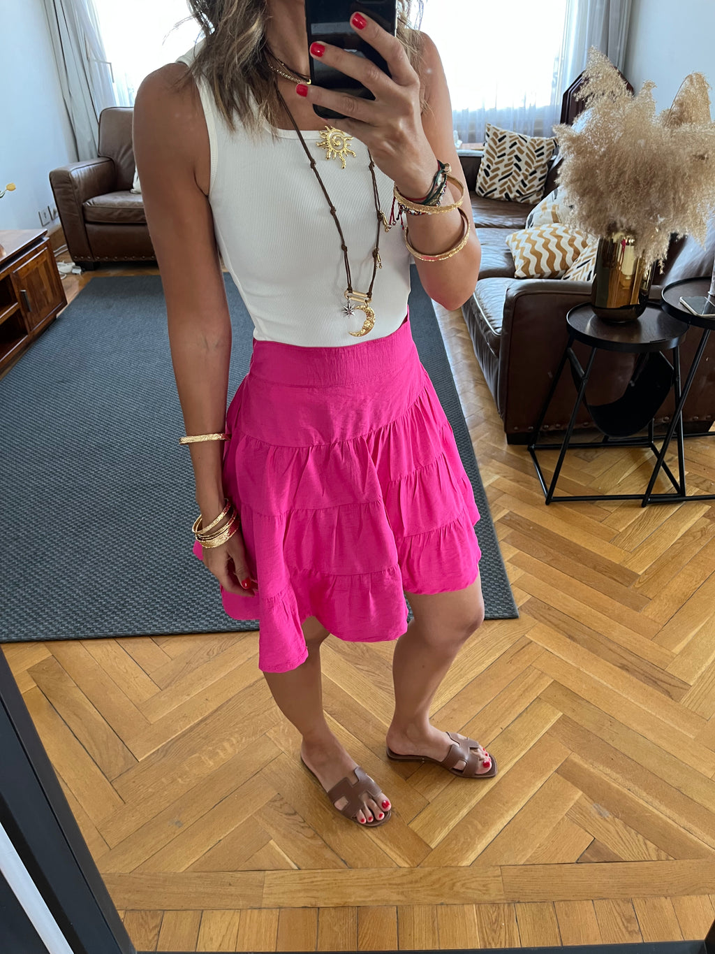 Fuchsia Classic Mini Skirt