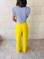 Mustard Solid Low Waist Pants