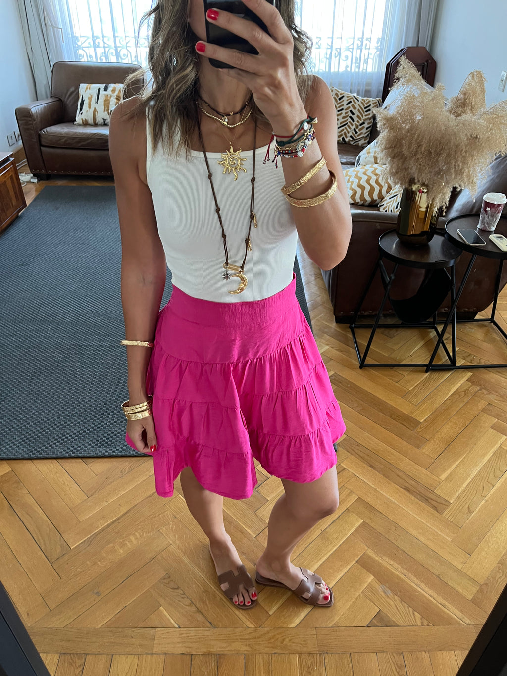 Fuchsia Classic Mini Skirt