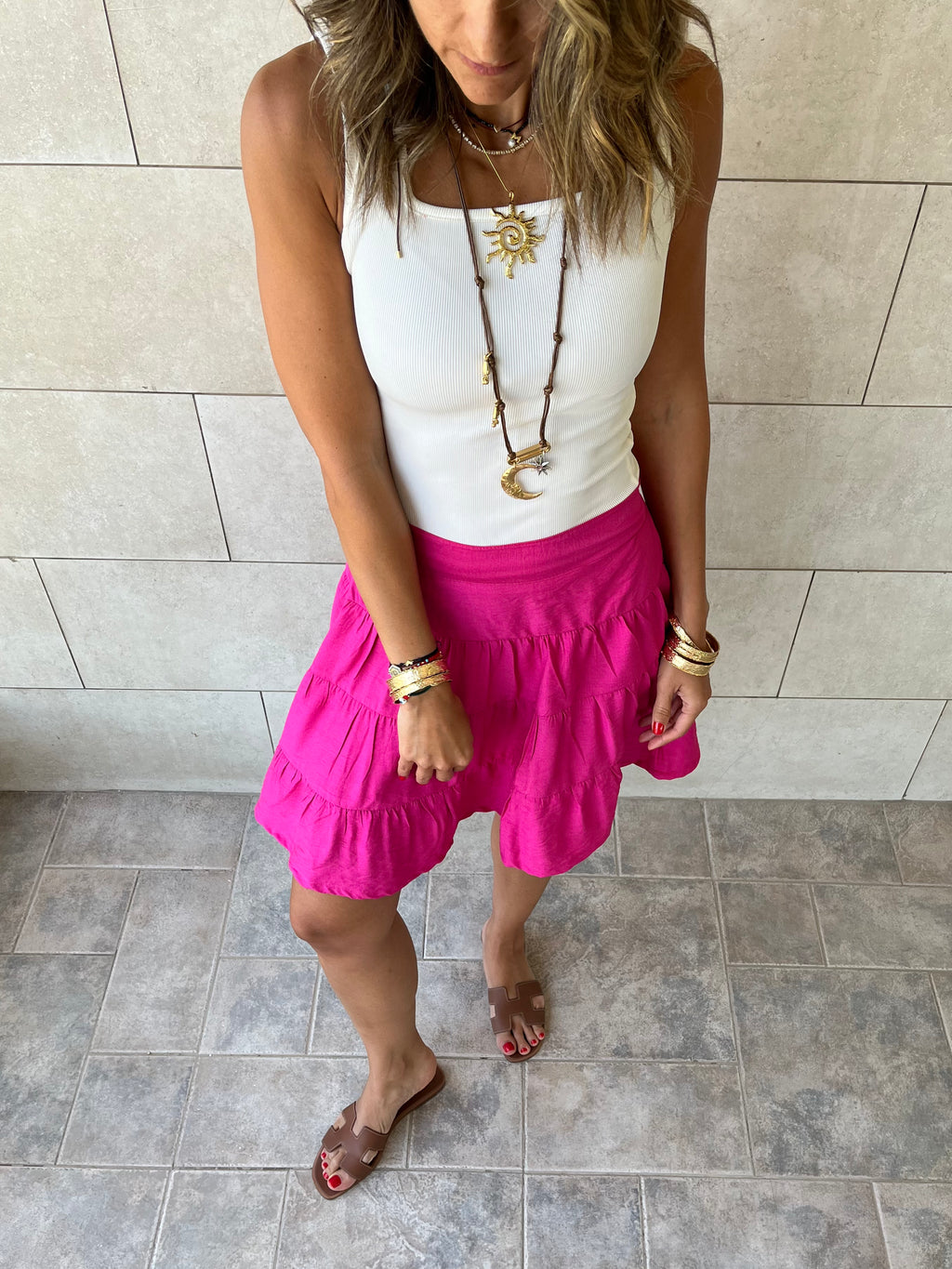 Fuchsia Classic Mini Skirt