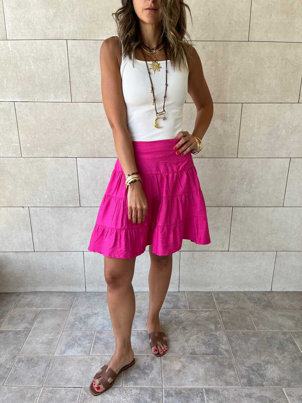 Fuchsia Classic Mini Skirt