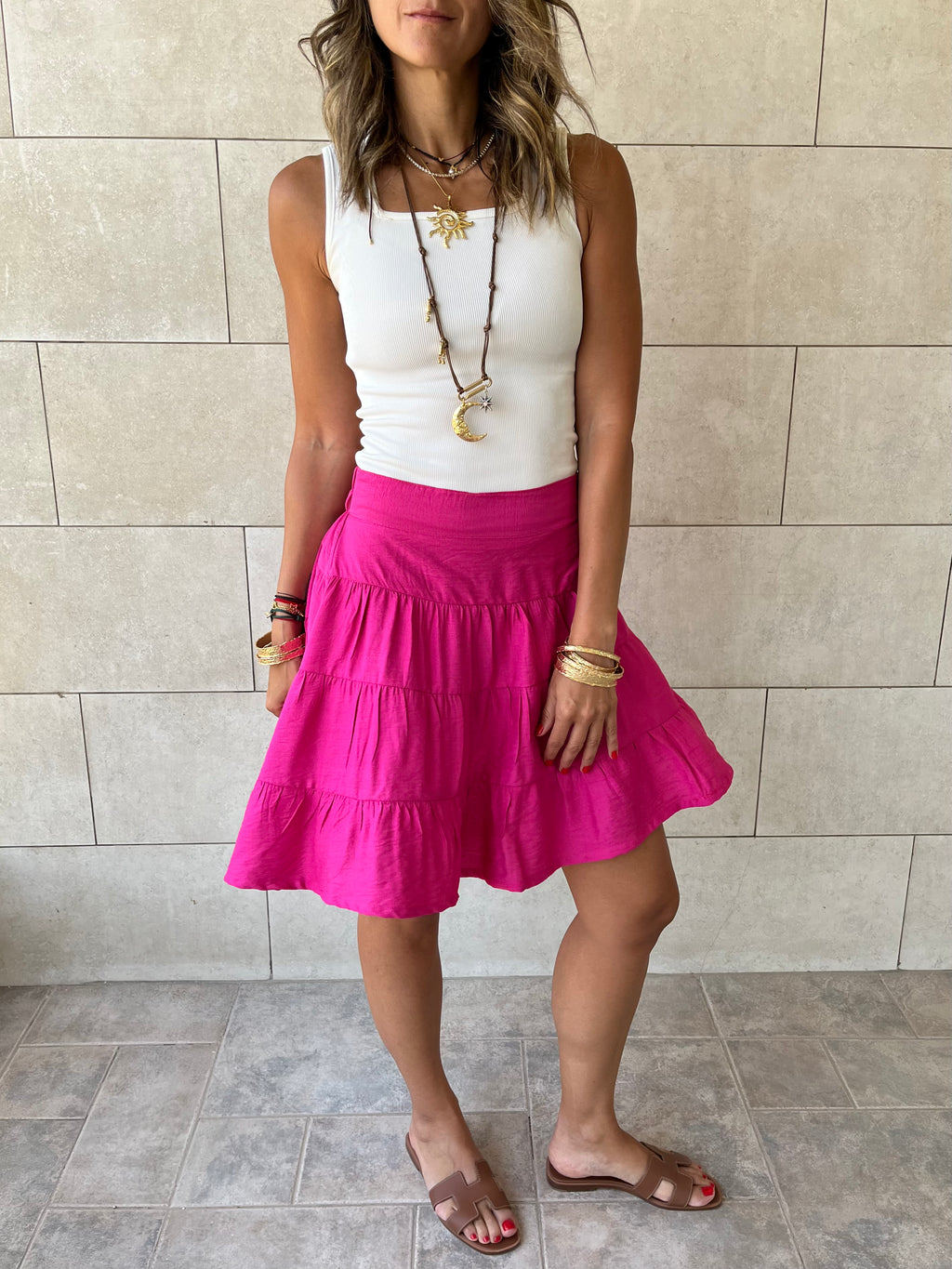 Fuchsia Classic Mini Skirt