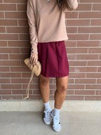 Burgundy Preppy School Girl Skirt