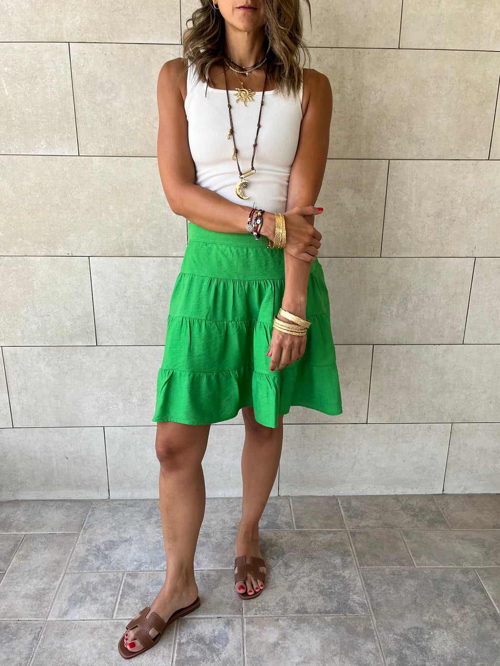 Green Classic Mini Skirt