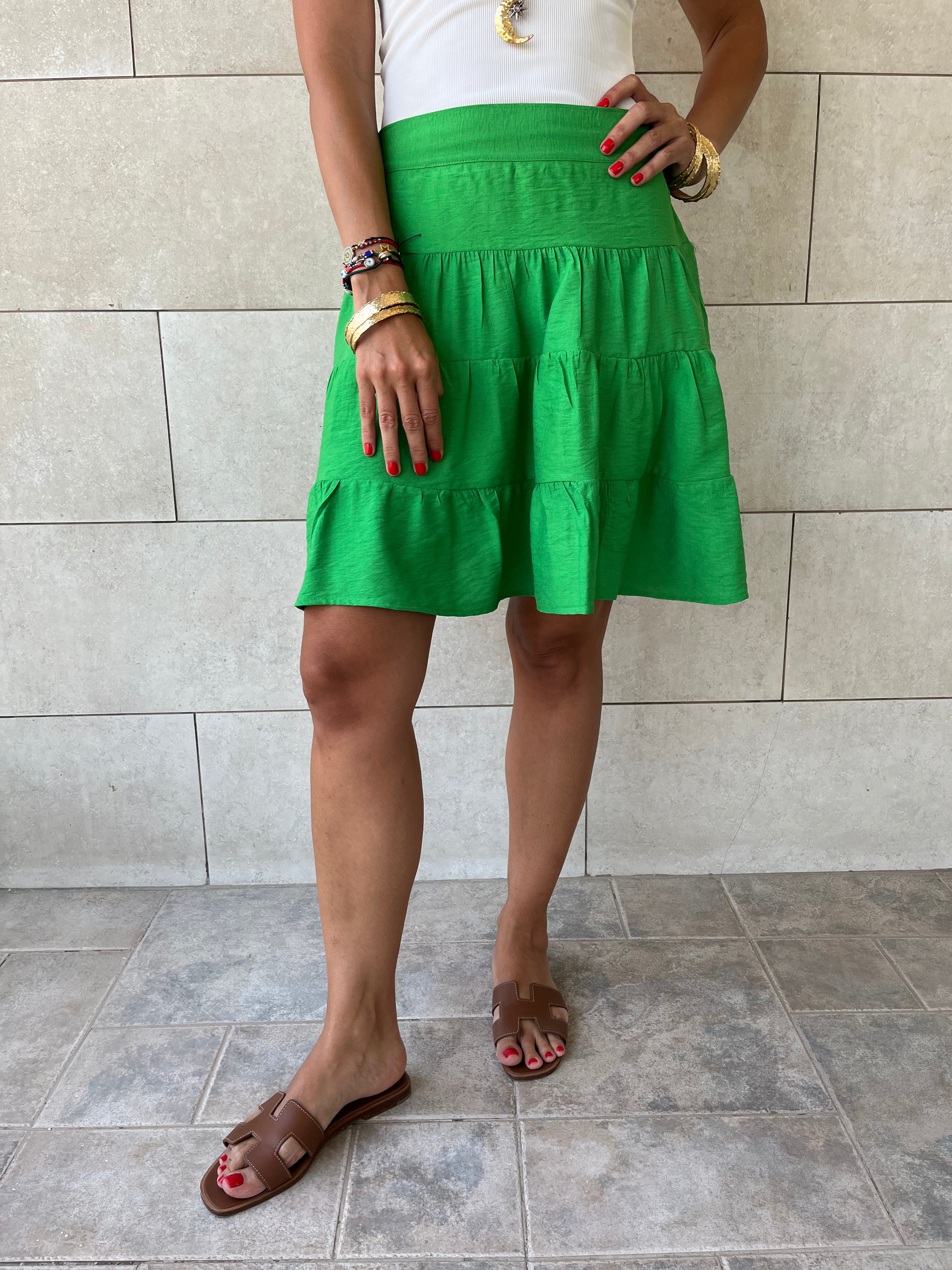 Green Classic Mini Skirt