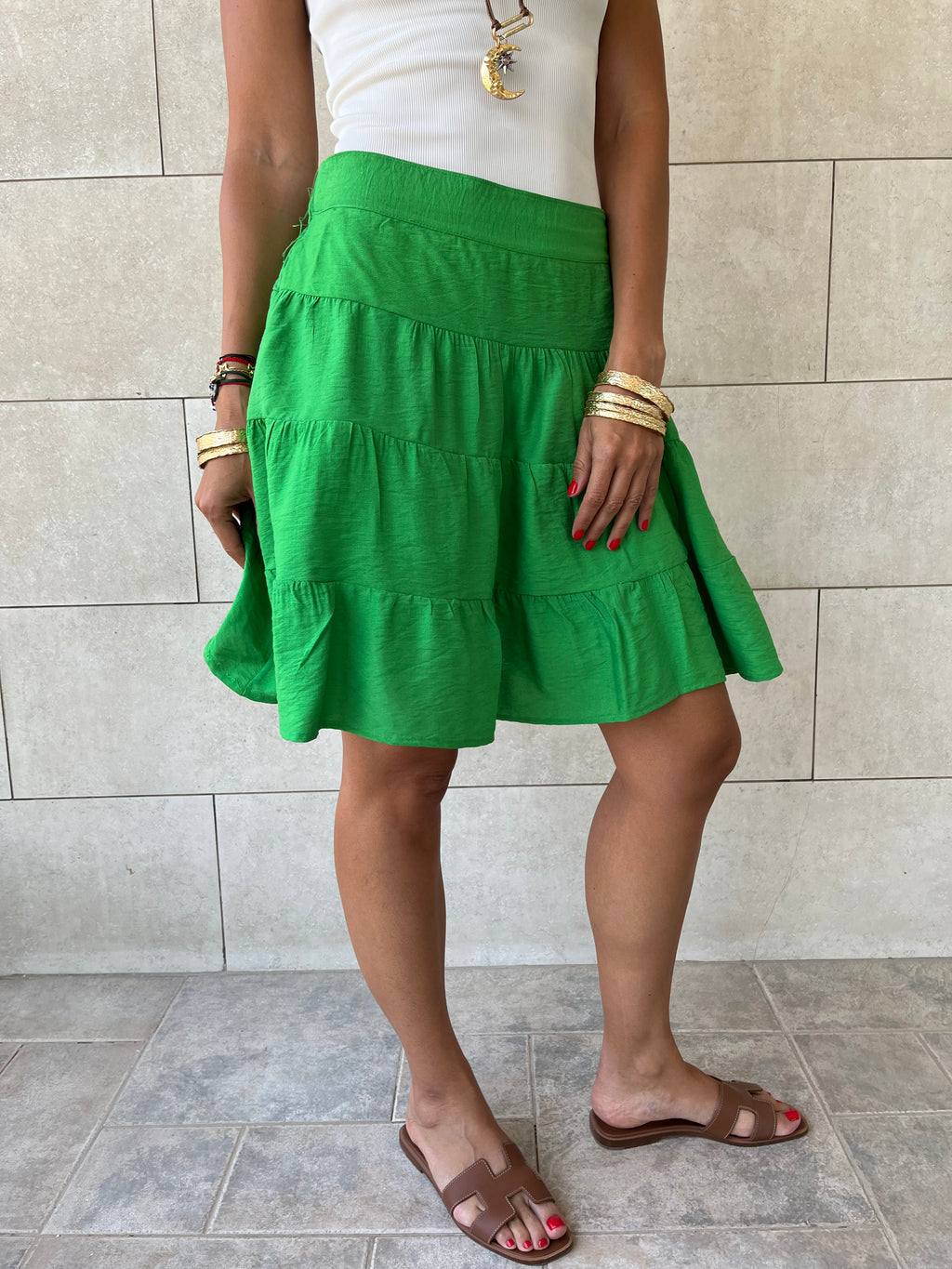 Green Classic Mini Skirt