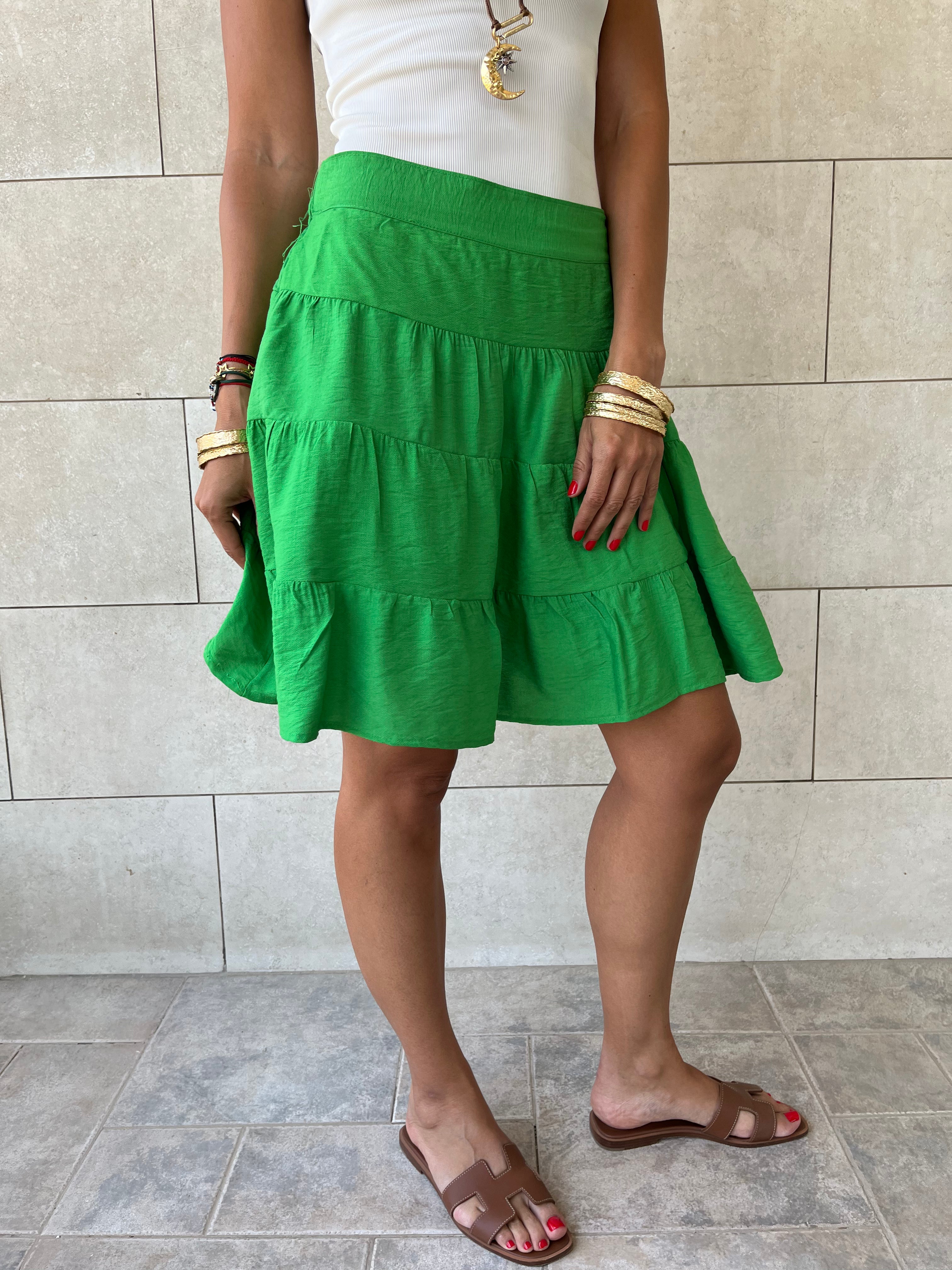 Green Classic Mini Skirt