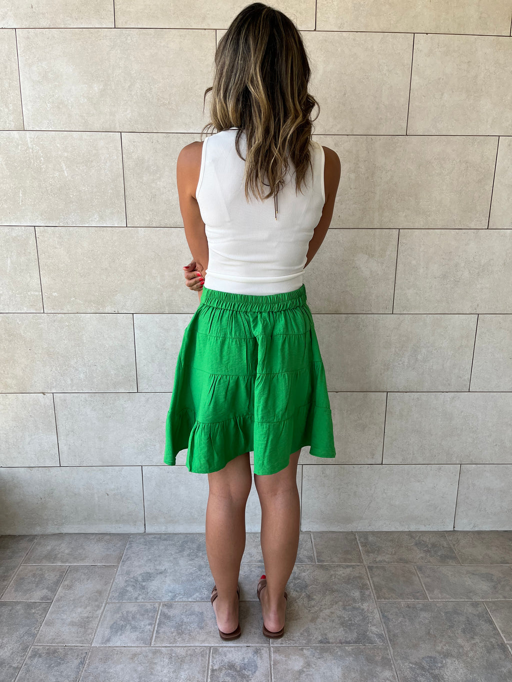 Green Classic Mini Skirt