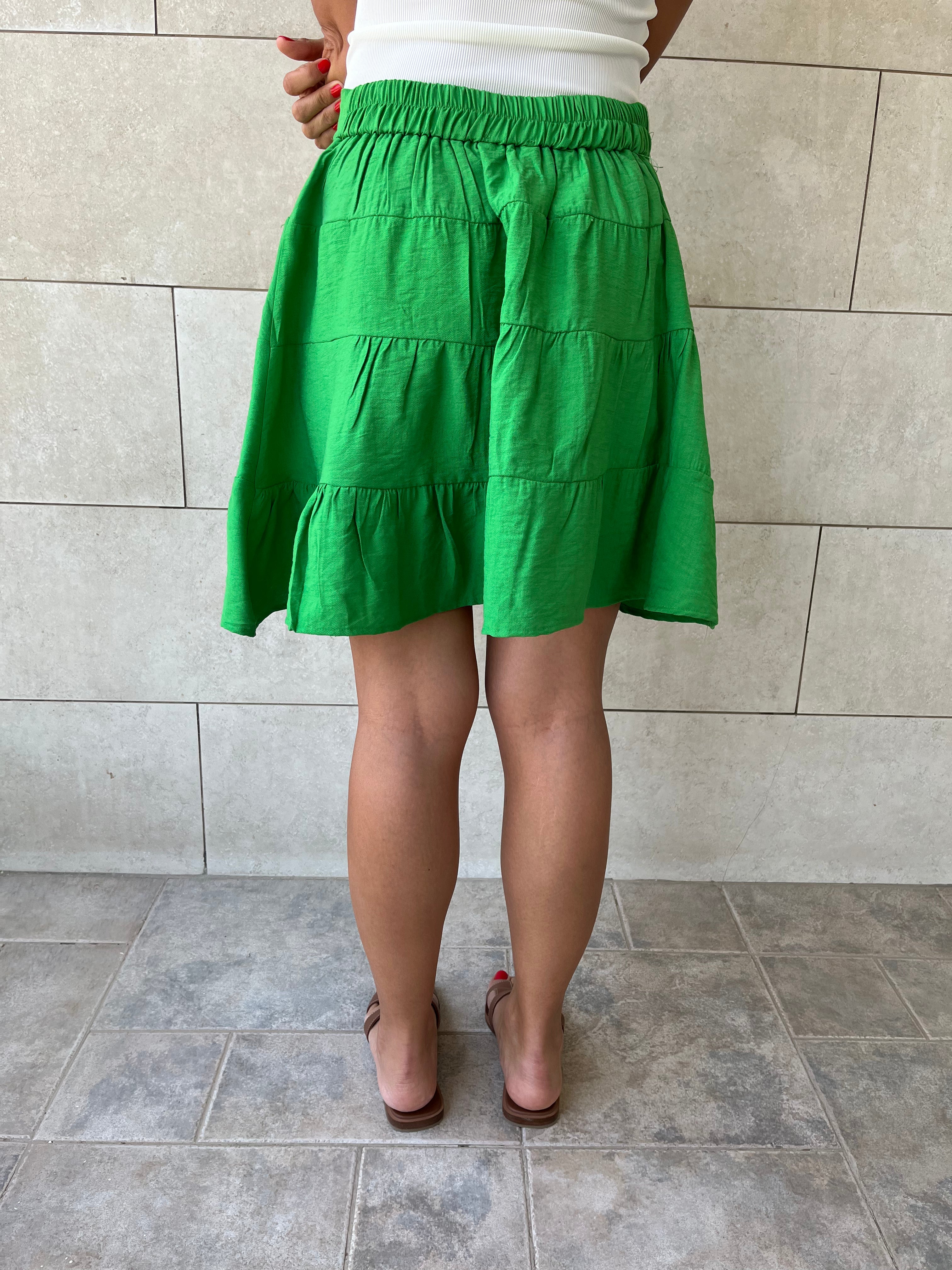 Green Classic Mini Skirt