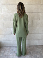 Olive Wrap Around Flowy Set