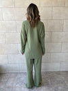 Olive Wrap Around Flowy Set