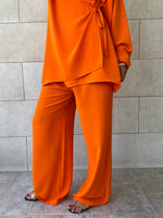Orange Wrap Around Flowy Set
