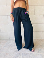 Black Slitted Loose Pants