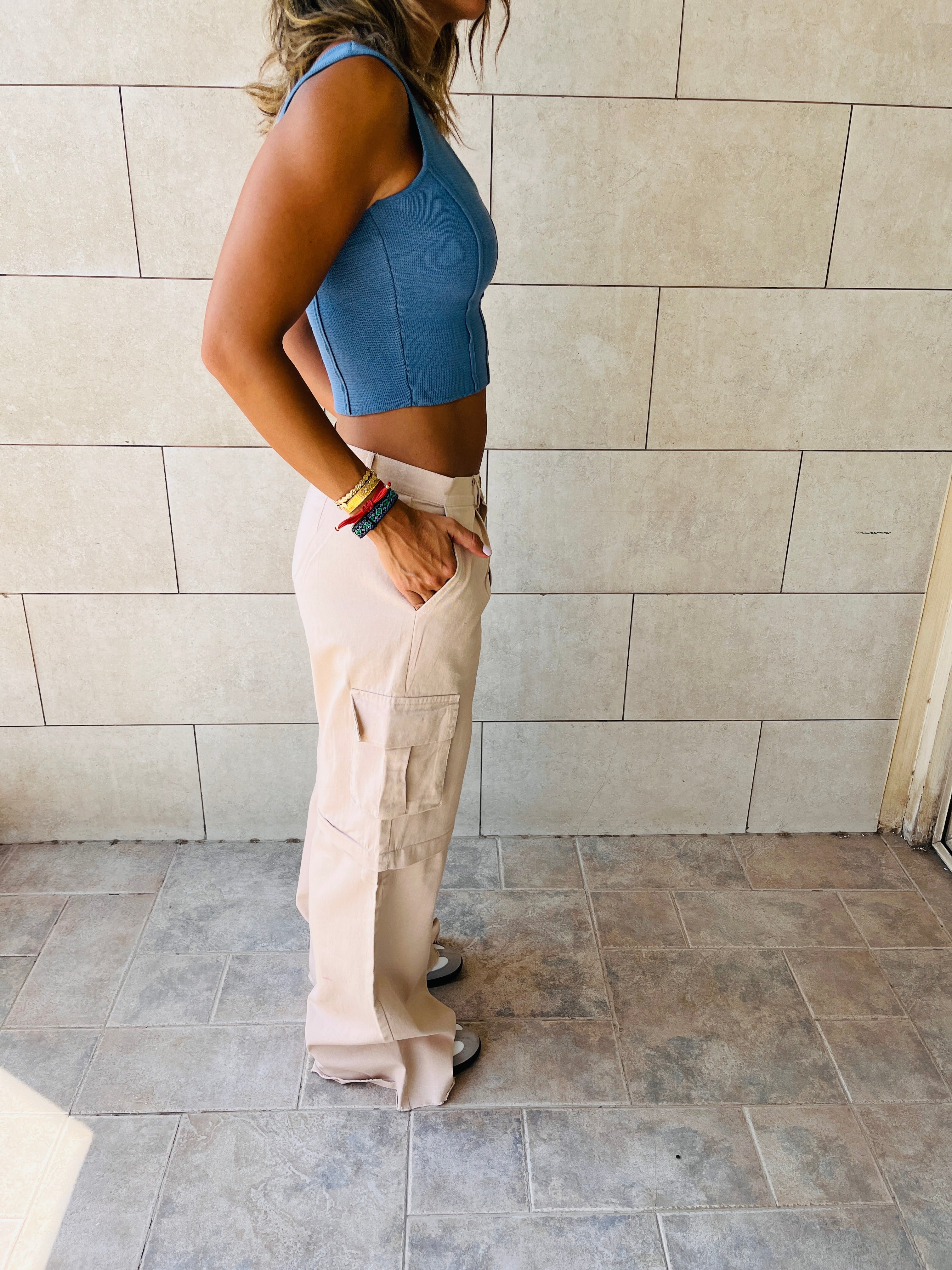 Blue Crop Corset Top