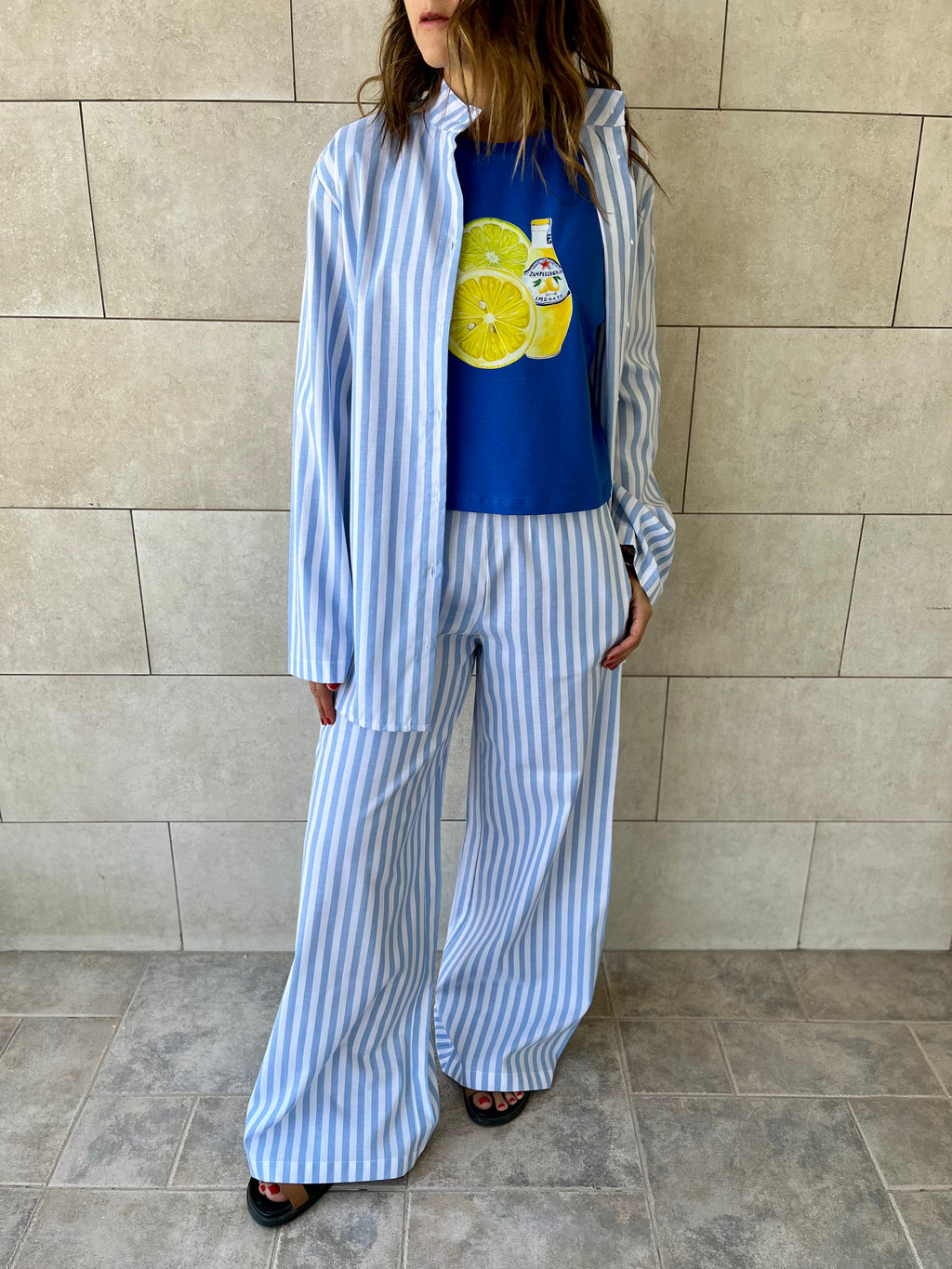 Blue Effortless Striped Shirt