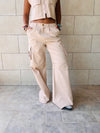 Beige Low Rise Cargos