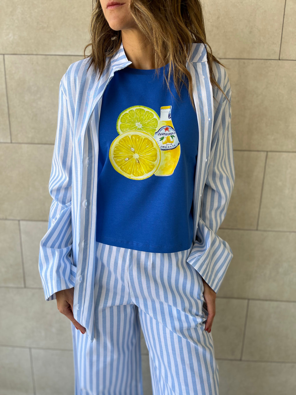 Blue Effortless Striped Shirt