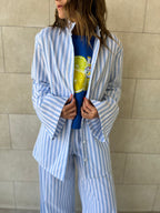 Blue Effortless Striped Shirt