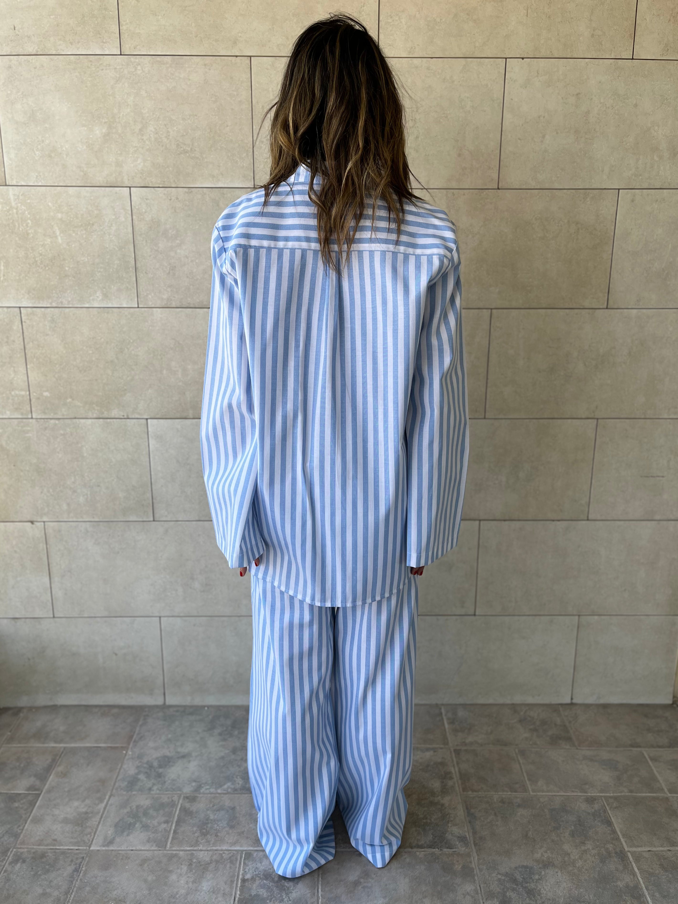 Blue Effortless Striped Shirt