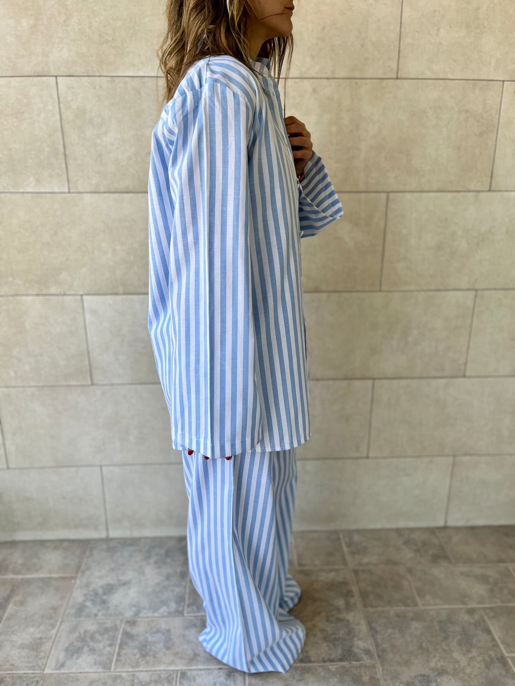 Blue Effortless Striped Shirt